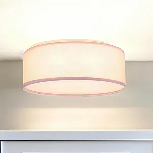 Світильник стельовий металевий та тканинний круглий рожевий діаметр 38 см 4x E27 Антивідблисковий дифузор Children's Room Living Room Ceiling Light Indoor - Фото 1