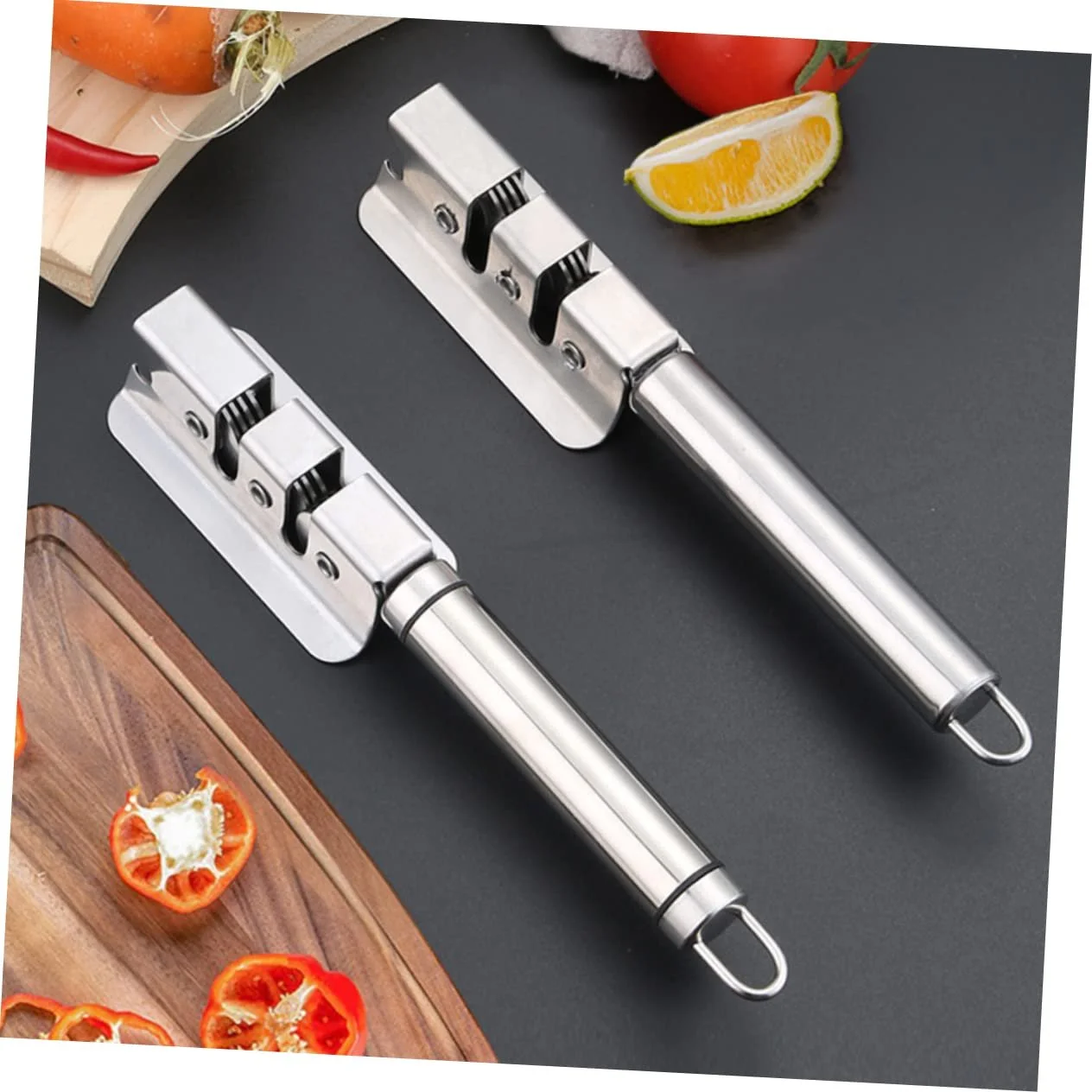 Точилка для ножей и ножниц бытовая ручная эргономичная настольная для правшей и левшей, фото №7