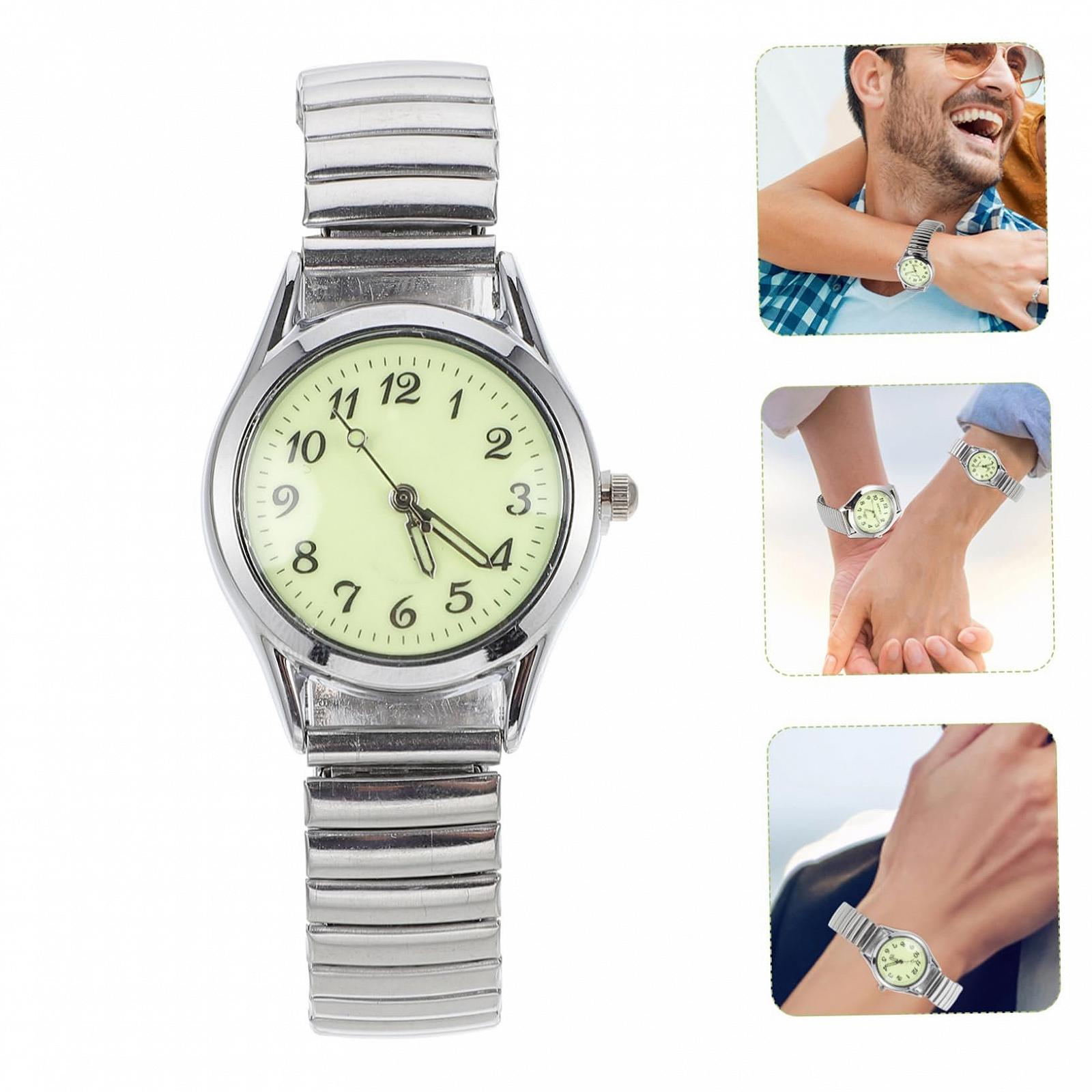 Цифровые часы Healvian для пожилых людей с эластичным резиновым ремешком, люминесцентные для пожилых людей, повседневный вид, элегантные, фото №8