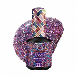Купить Гель-лак Pink Gellac 337 Funky Purple с УФ-гелем 15 мл, фиолетовый с блестками - Фото 1 Гель-лак Pink Gellac 337 Funky Purple с УФ-гелем 15 мл, фиолетовый с блестками - Фото 1