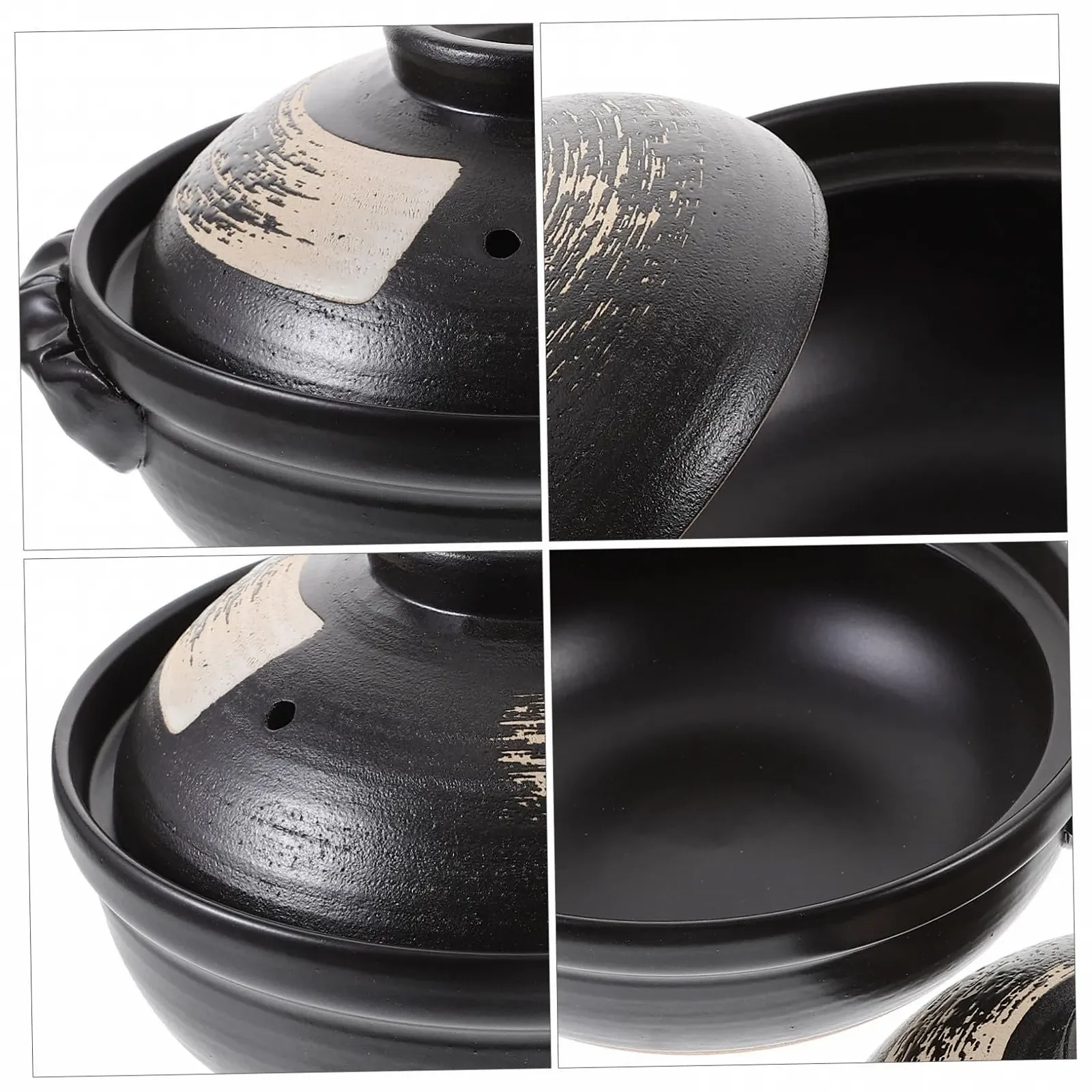 Кастрюля для запекания керамическая 900 мл с стеклянной крышкой термостойкая, фото №9