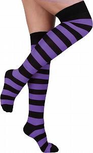 Нормани 2 пары гольфов выше колена в полоску или однотонные ">– Цветные носки выше колена для женщин - Фото 1