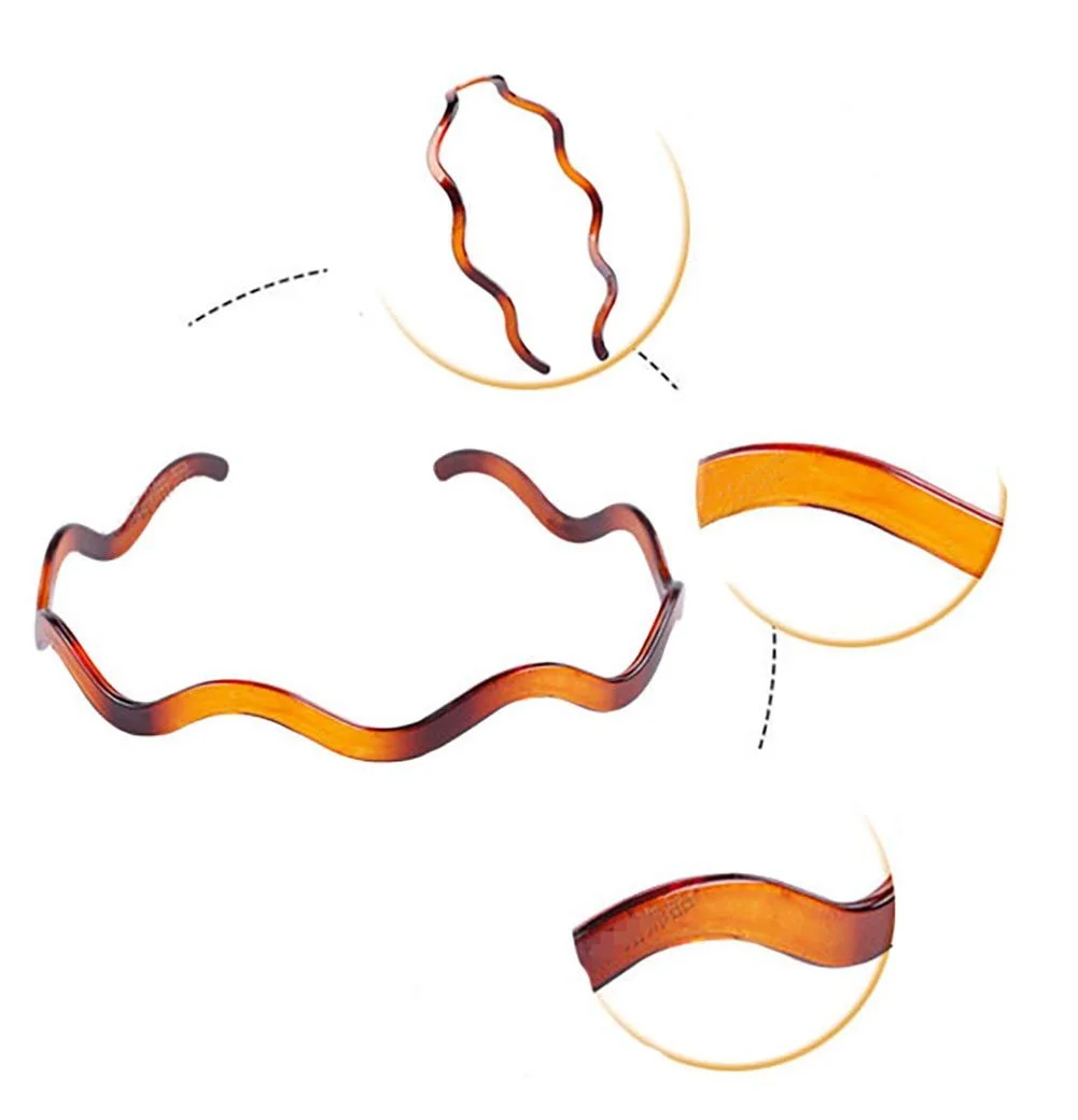 Обруч для волосся Пластик 4 шт Чорний, Коричневий, фото №4