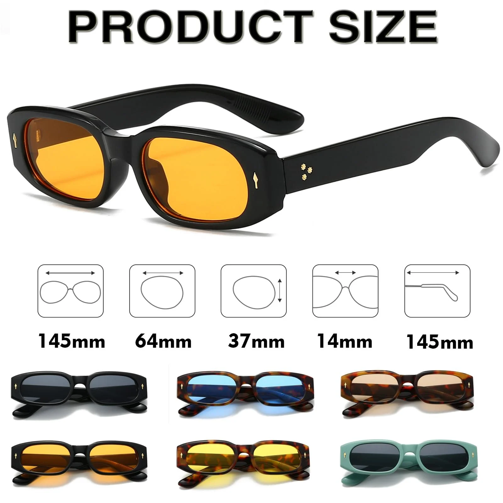 Солнцезащитные очки Прямоугольные Laurinny Rero 90s, фото №3