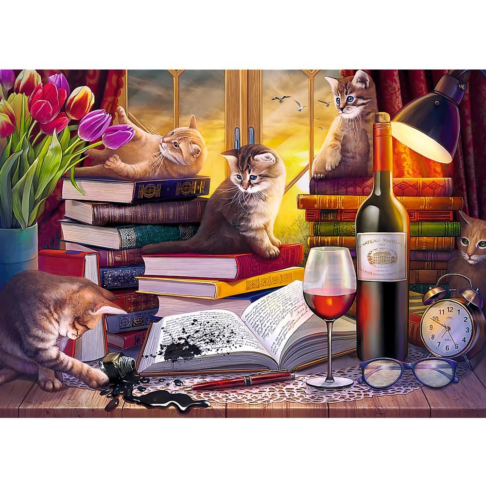 Пазл Trefl Cat Evening 2000 елементів, фото №2 Пазл Trefl Cat Evening 2000 елементів, фото №2