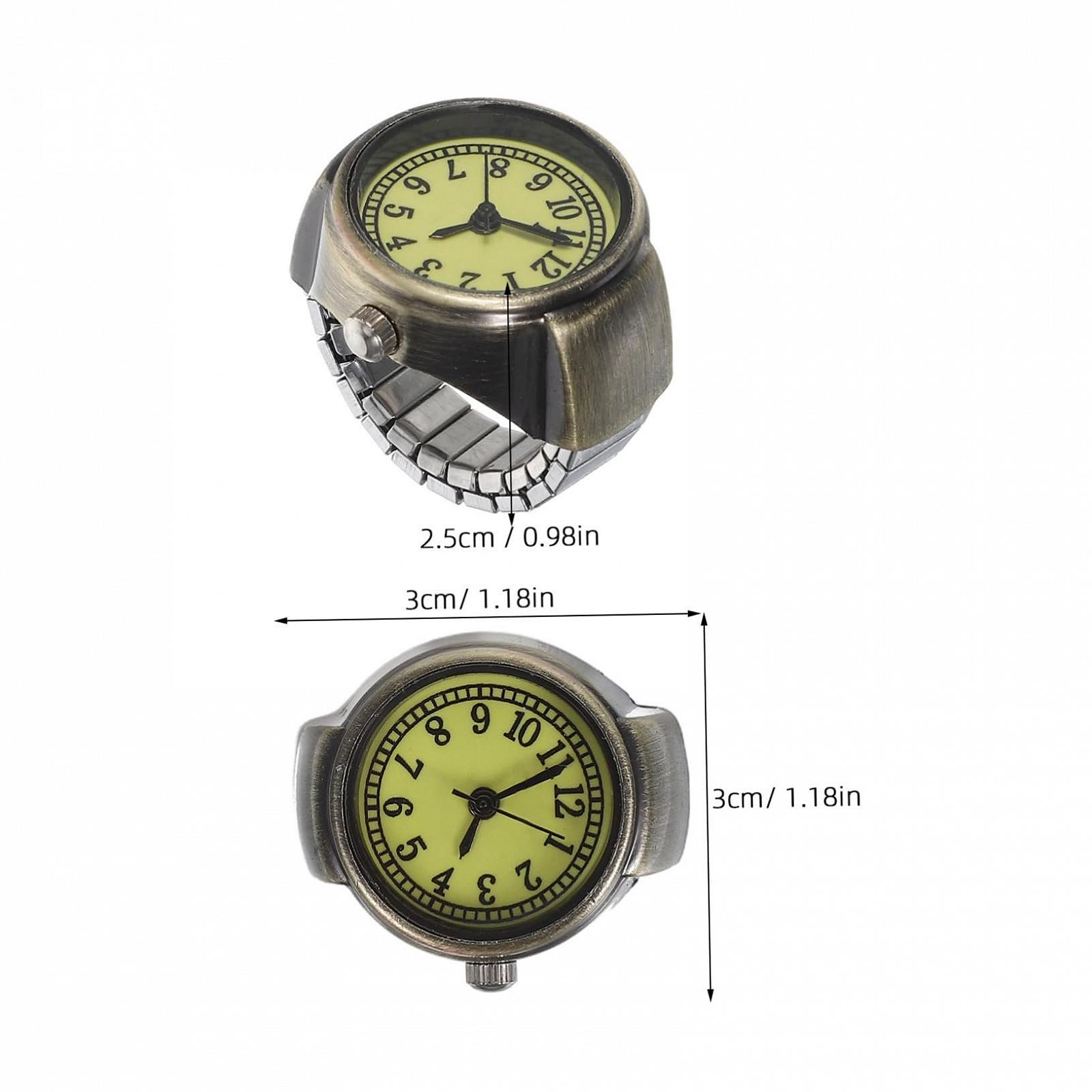 Кольцо-часы Healvian Винтажный Эластичный Браслет Аналоговый Кварцевый для женщин и мужчин (2 шт.), фото №2