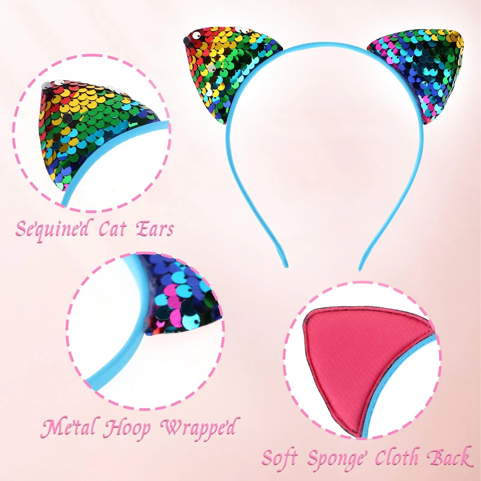 Набір 3 шт. Обруч Вушка кота, фото №3