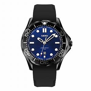 Годинник Skmei 9276PBKBU Black-Blue Silicone Strap - Фото 1