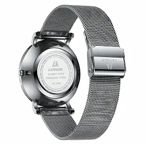 Мужские часы LENQIN LN, нержавеющая сталь, 30M, водонепроницаемые, аналоговые, кварцевые, с датой, модные, для досуга synthetic.ua - Фото 1