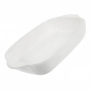 Керамическая форма для выпекания INOOMP с двойными ручками термостойкая штабелируемая Белый - Фото 1