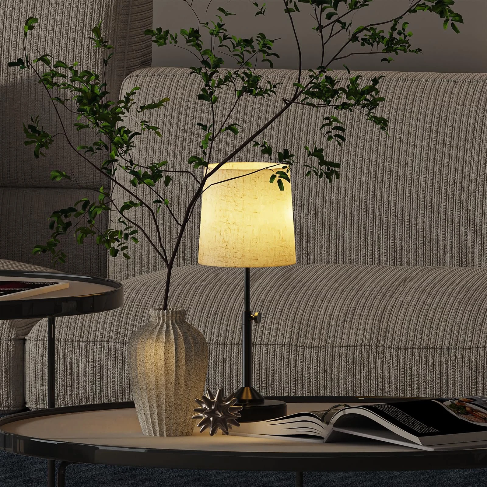 Настольная лампа Набор из 2 шт. Безпроводная Сенсорная Диммируемая Регулируемая по высоте На батарейках, фото №2