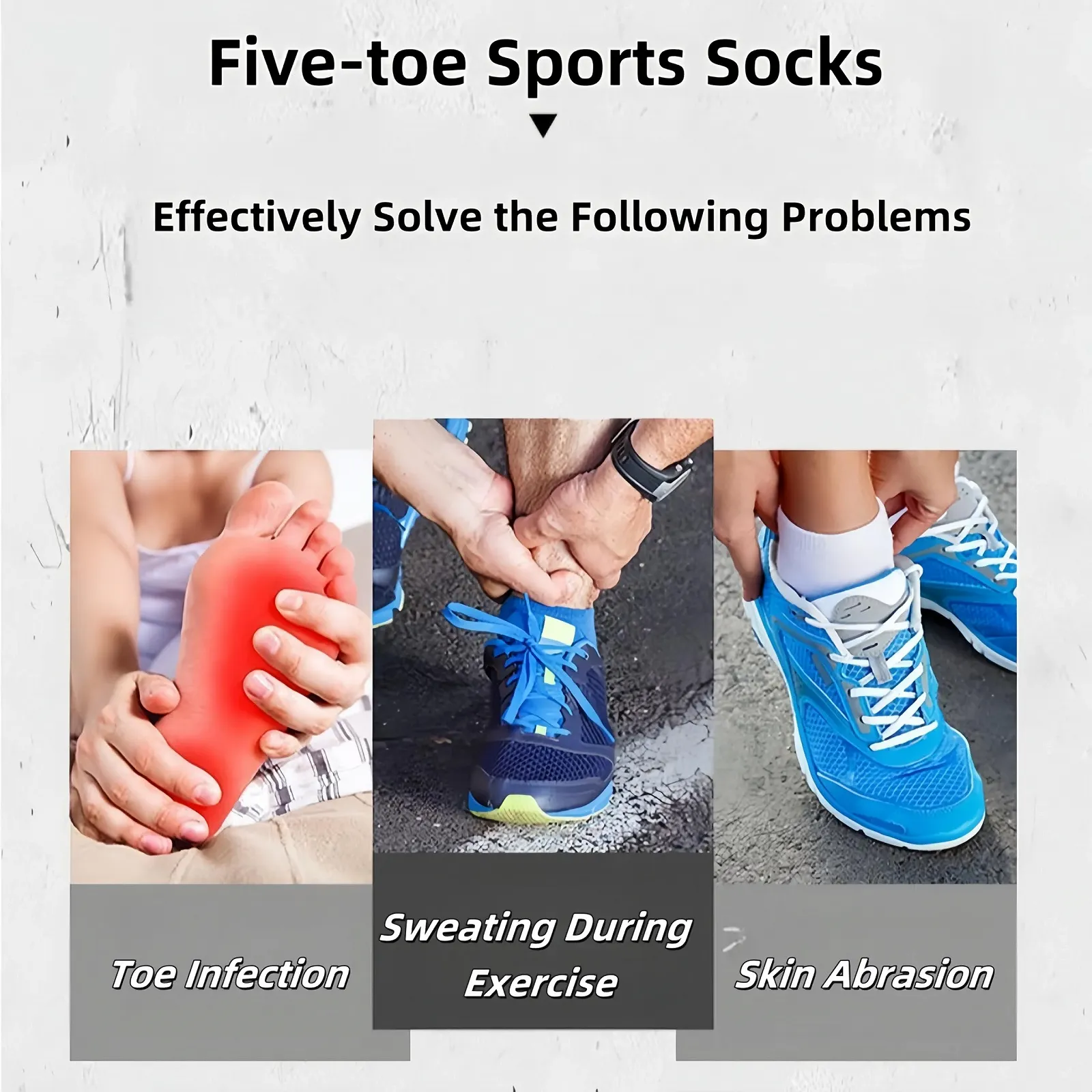 Шкарпетки для пальців жіночі Спортивні - 6 пар, фото №6 Шкарпетки для пальців жіночі Спортивні - 6 пар, фото №6