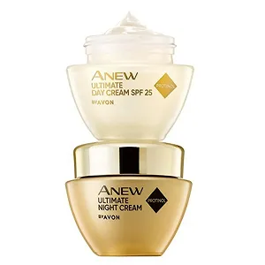 Набір денний та нічний крем Avon Anew Ultimate 50+ у подарунковій сумці - Фото 1