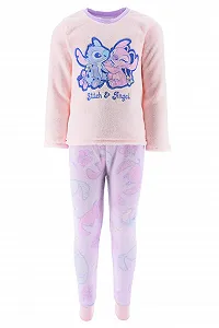 Піжама Disney Lilo and Stitch для дівчат, футболка та довгі велюрові штани - Фото 1