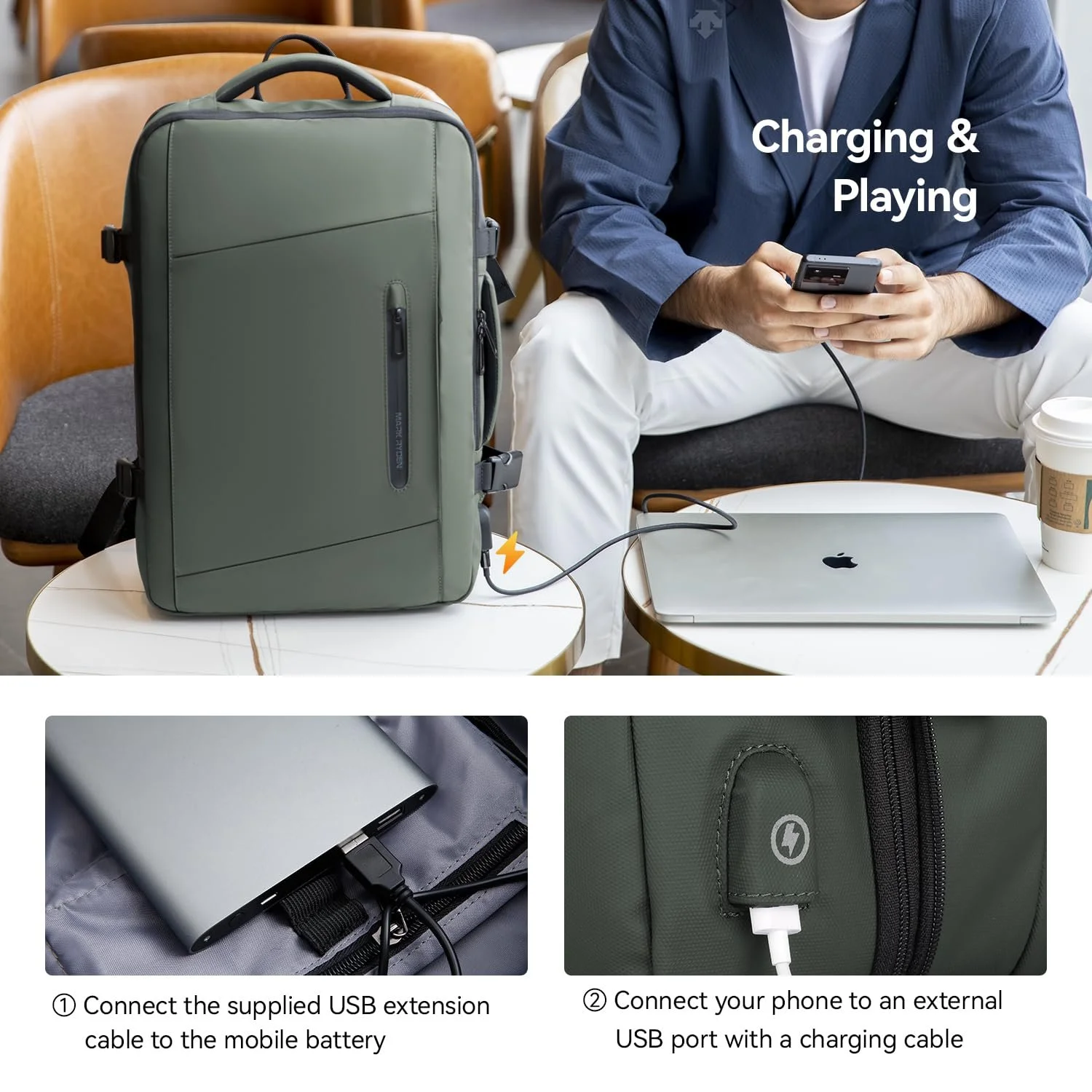 Рюкзак для ноутбука Mark Ryden Expandable 25-40 L 17.3 Inch USB Charging Port YKK Waterproof, фото №6 Рюкзак для ноутбука Mark Ryden Expandable 25-40 L 17.3 Inch USB Charging Port YKK Waterproof, фото №6