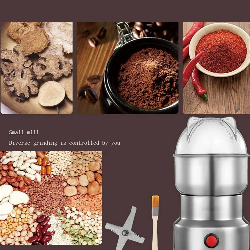 Електрична кавомолка для зерна Побутова дробарка з нержавіючої сталі, фото №7