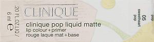 Жидкая помада Clinique Pop 2 в 1 N°05 Sweetheart Pop 6.0 мл цена на synthetic.ua - Фото 1 Жидкая помада Clinique Pop 2 в 1 N°05 Sweetheart Pop 6.0 мл synthetic.ua - Фото 1