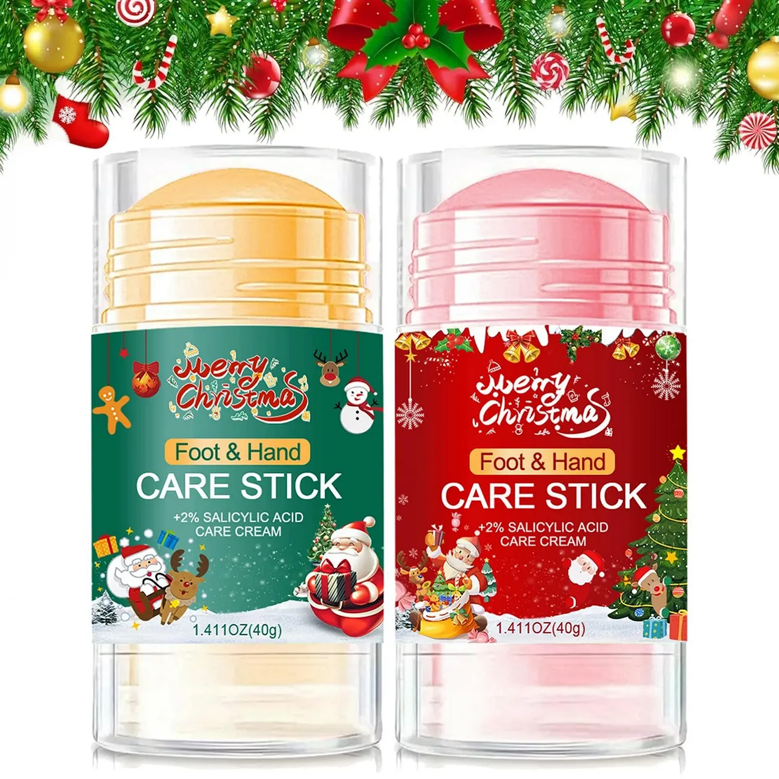 Стик-крем для рук и ног с 2% салициловой кислотой для сухой и потрескавшейся кожи, упаковка из 2 шт., фото №1