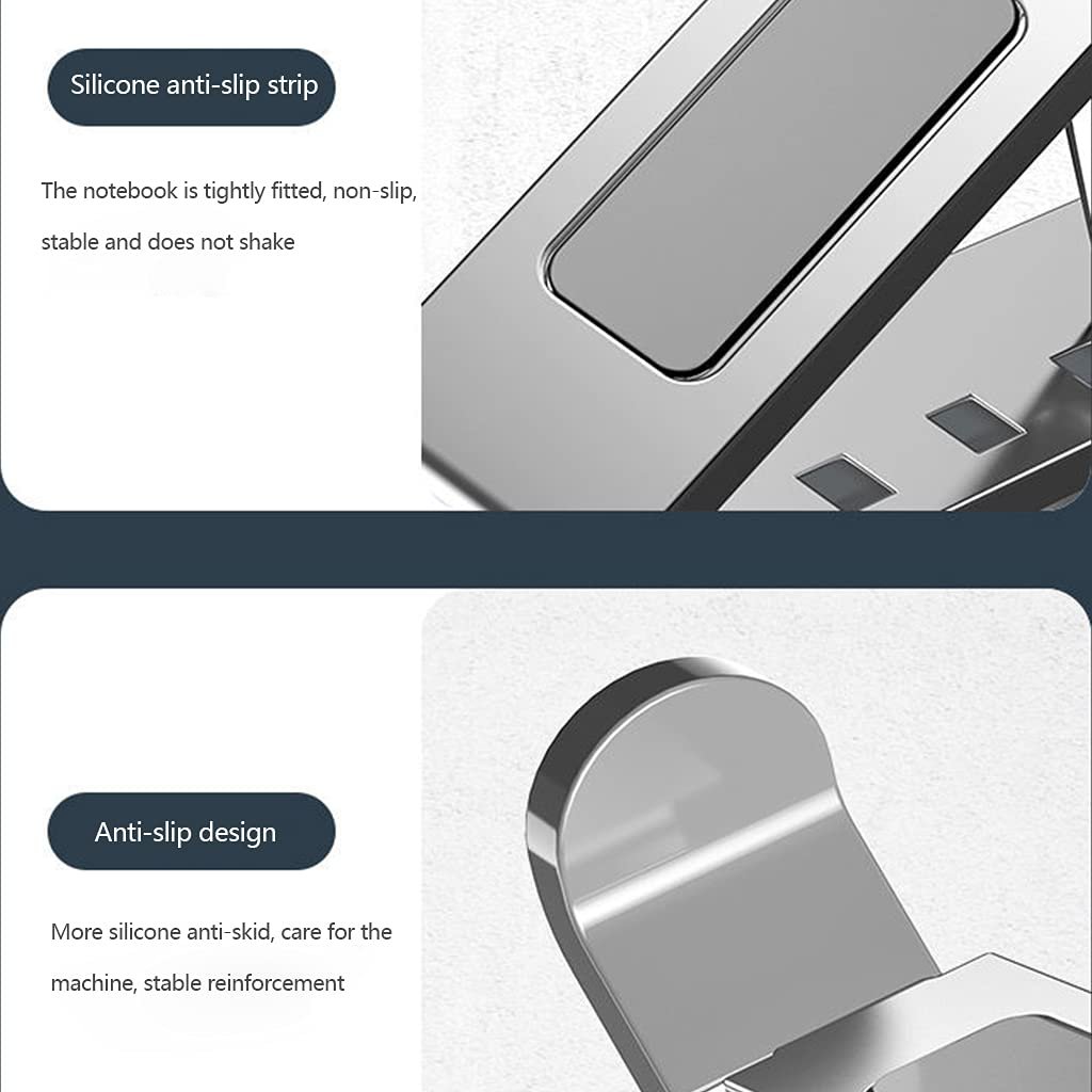 Подставка для ноутбука настольная алюминиевая, регулируемая, охлаждающая, противоскользящая, фото №3