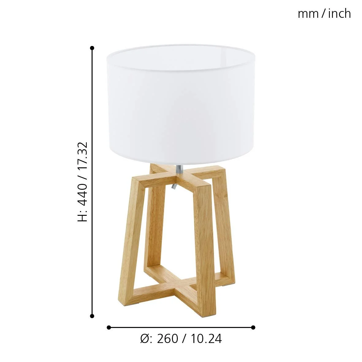 Настільна лампа EGLO Chietino 1 E27 Білий Натуральний, фото №3