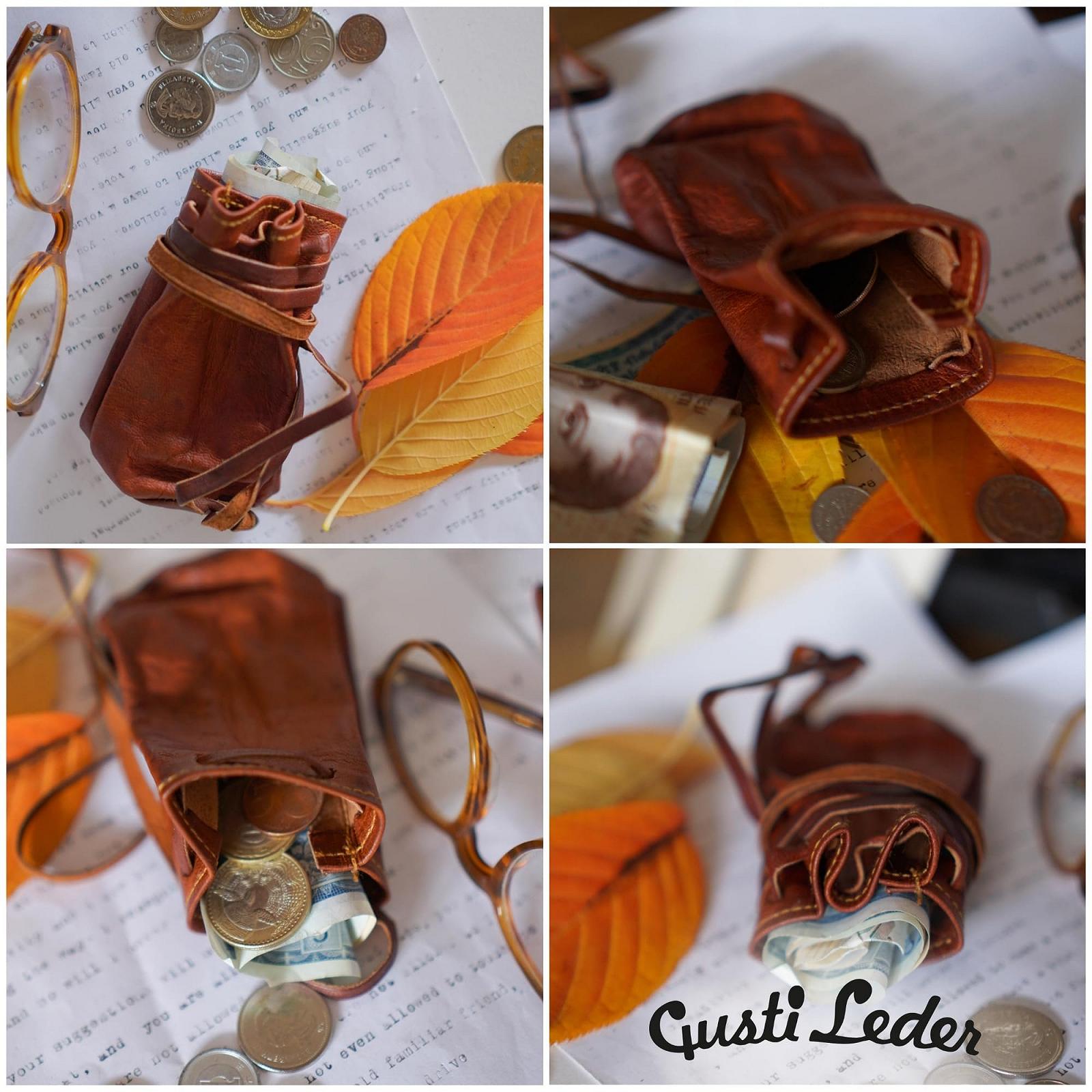 Кожаный кошелек Gusti Leder nature Маленький кошелек для монет, наличных, мелочи Винтажный стиль Унисекс аксессуар Натуральный коричневый A76b, фото №4