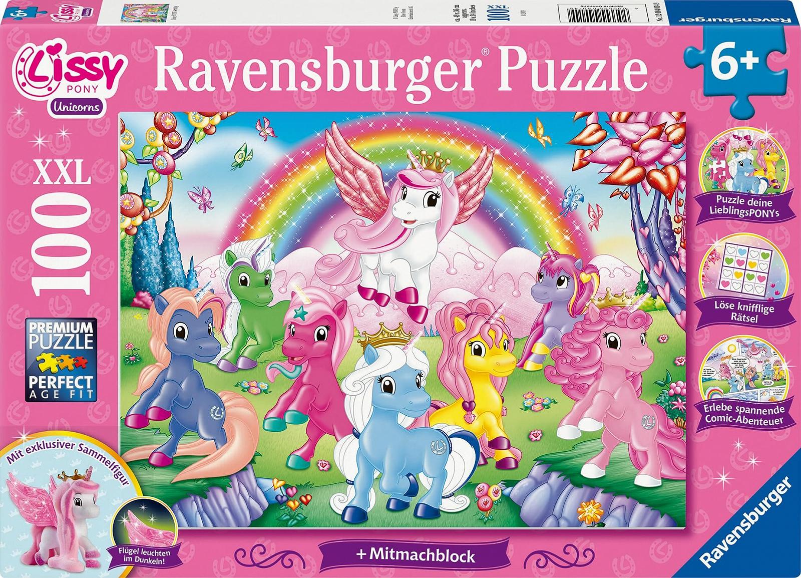 Пазли Ravensburger Lissy Pony Activity 100 елементів з фігуркою та коміксом, фото №1