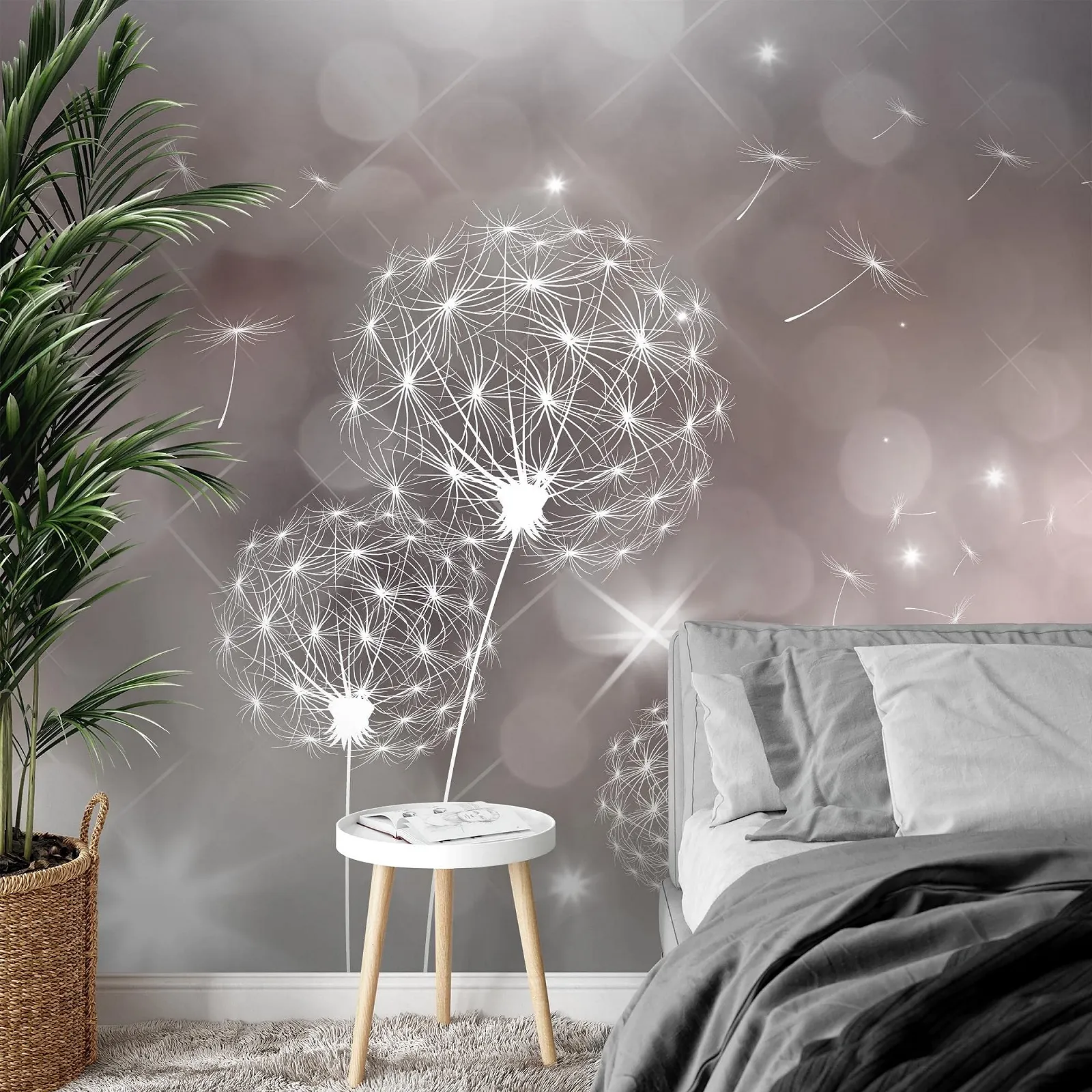 Фотошпалери 9174012a Кульбаба Абстракція 396 x 280 см Флізелінові Сірий, Бежевий, фото №4