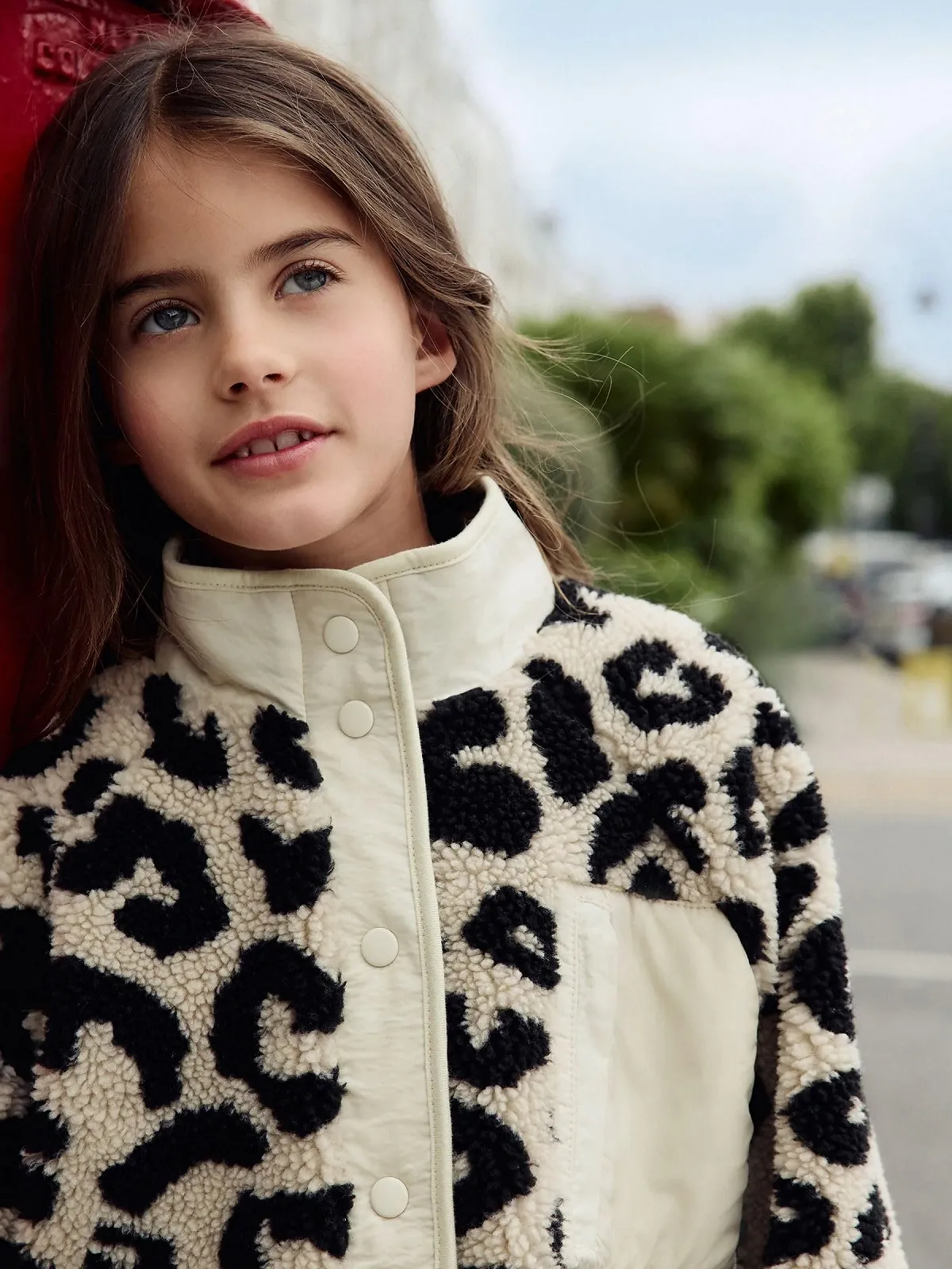 Флисовая куртка для девочки NEXT Borg на пуговицах, фото №7