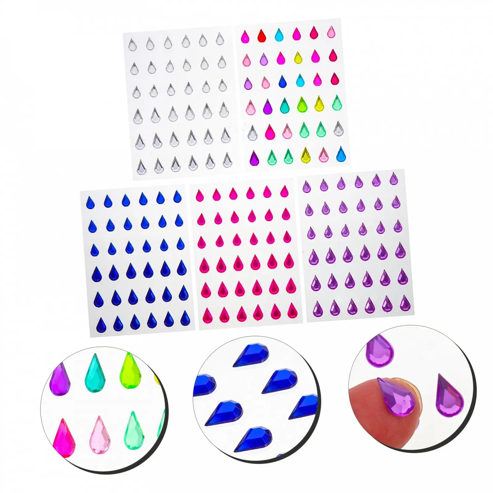 Стрази FRCOLOR Самоклеючі Блискучі Для нігтів Діаманти Різнокольорові, фото №7