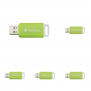 USB флеш-накопичувач Verbatim DataBar 32ГБ USB 2.0 Зелений (5 шт. в упаковці) - Фото 1