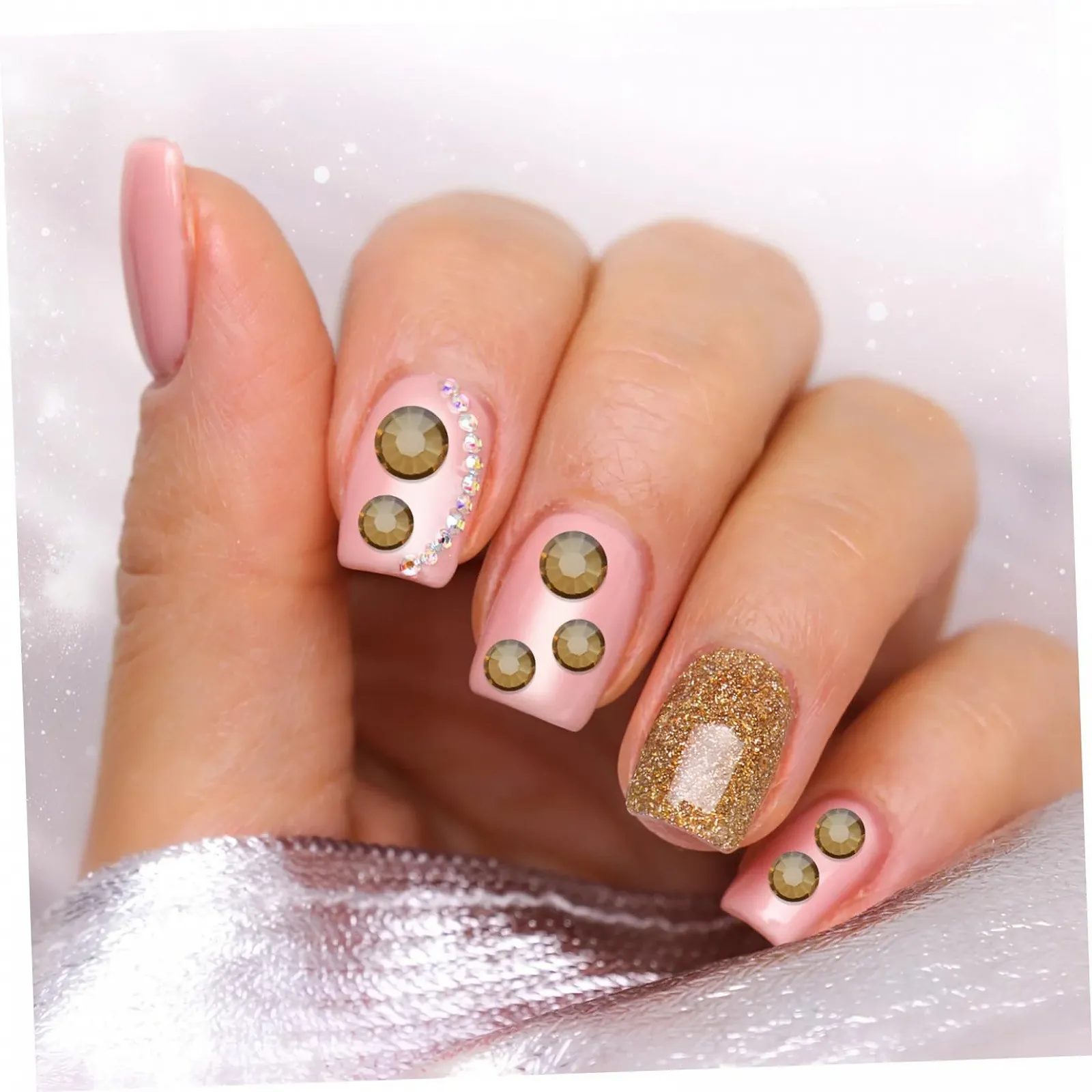 Стразы для ногтей minkissy Плоские круглые стеклянные кристаллы Стразы для маникюра и рукоделия, фото №2