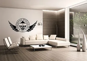 Наклейка на стіну Fenerbahce with Wings WT12 Матовий чорний 130 x 60 см - Фото 1
