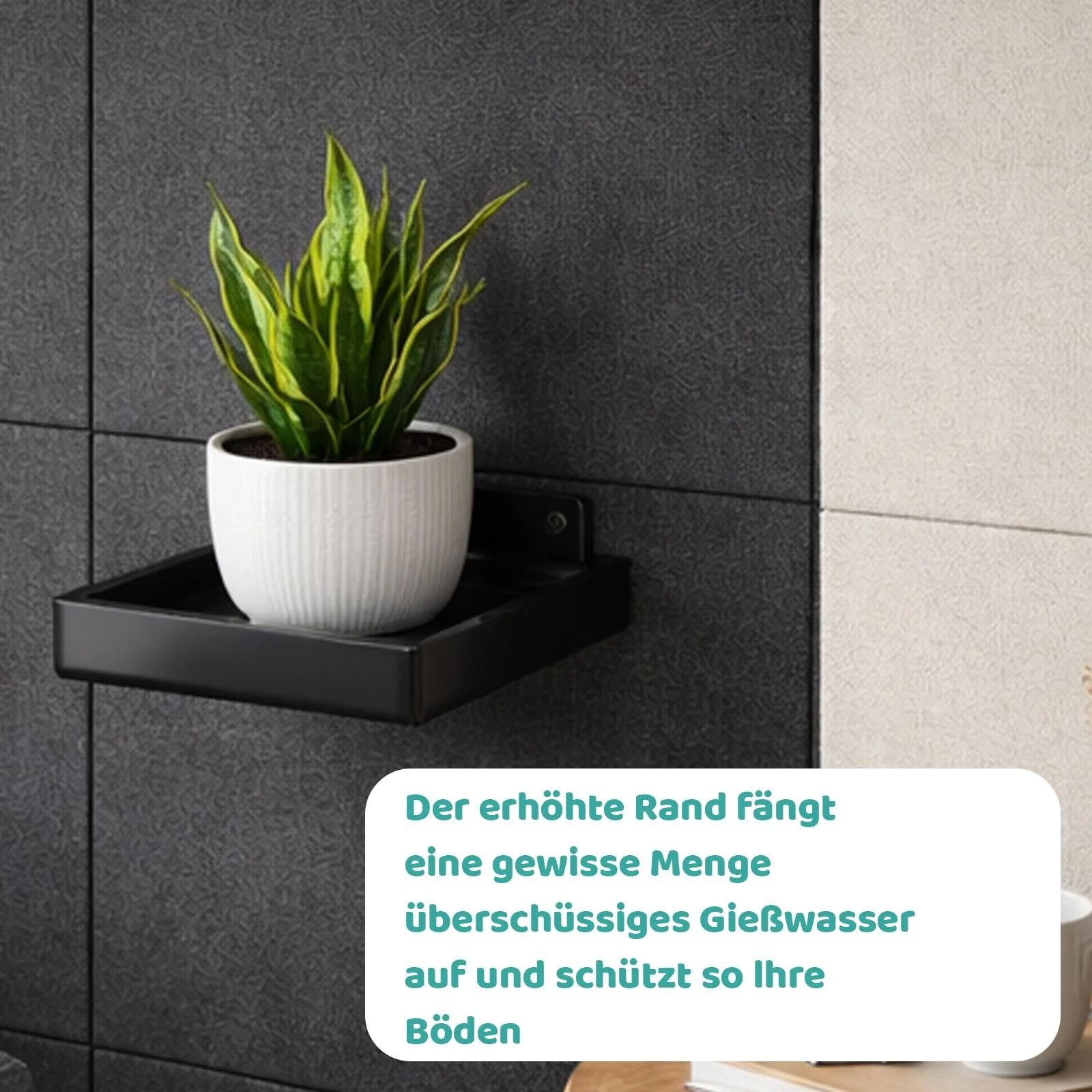 Полка для цветочных горшков Набор 2 шт Для акустических панелей Без сверления Черный, фото №7