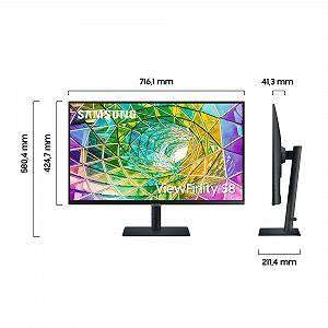 Монитор Samsung Viewfinity S8 S32A800NMP 32 дюйма VA панель 4K UHD HDR10 Время отклика 5мс Частота обновления 60Гц Поворот Черный synthetic.ua - Фото 1