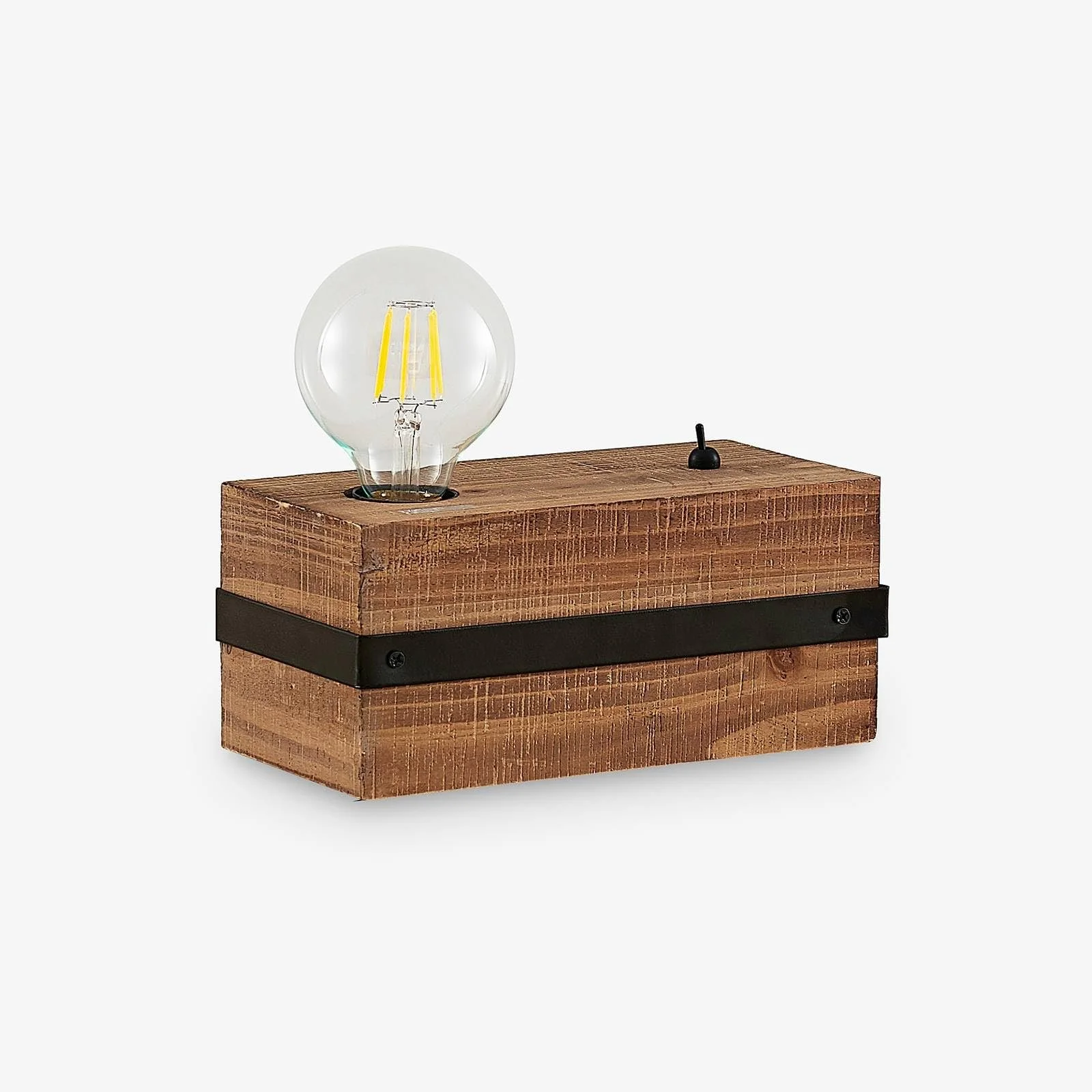 Настільна лампа Lindby Sverina кантрі вінтажна рустикальна дерево E27, фото №7