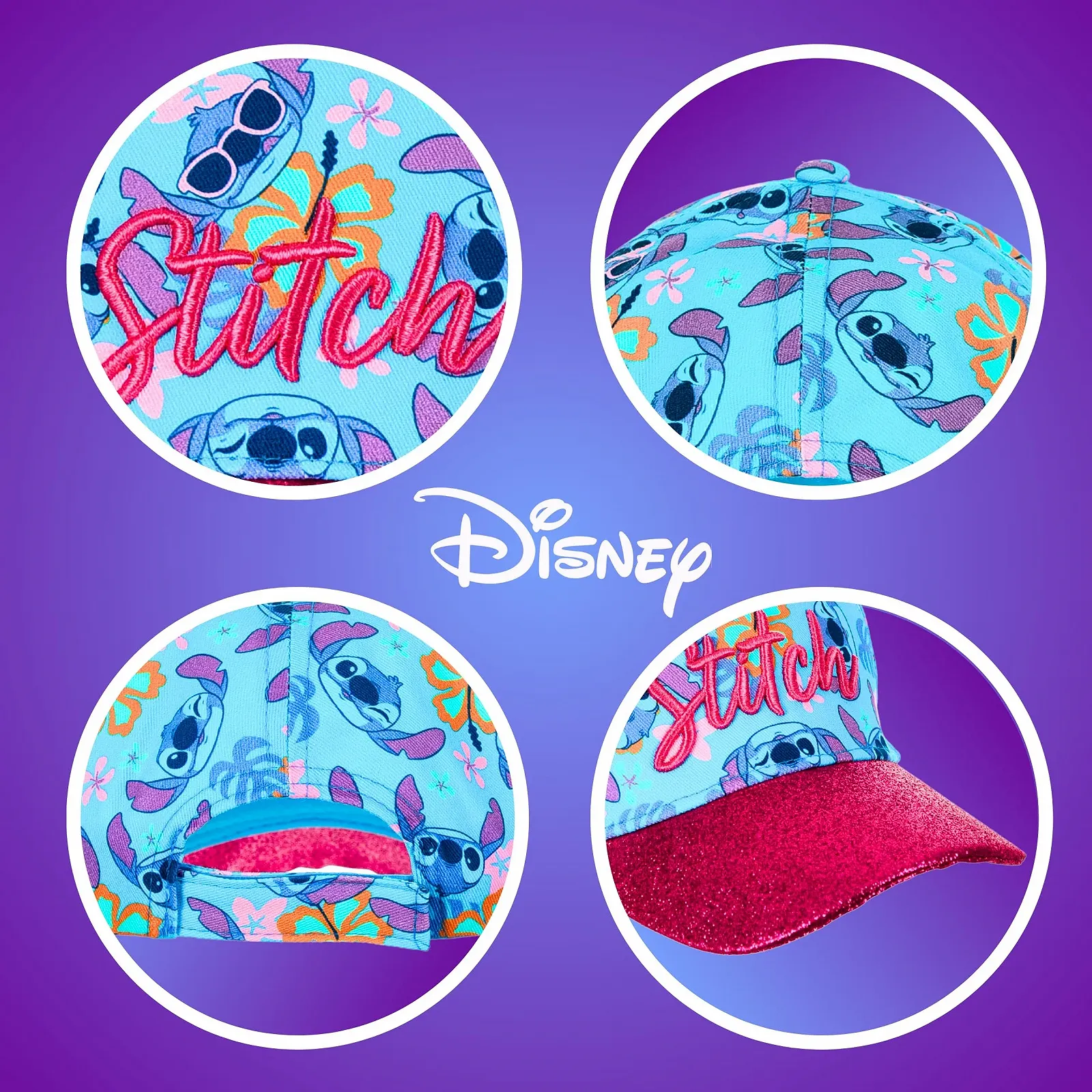 Бейсболка Disney Stitch Girls Classic Glitter 3D Design, фото №7