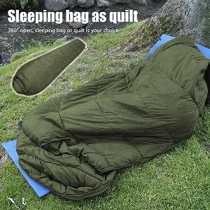 Спальний мішок Warm - легкий пуховий для кемпінгу, для подорожей, полювання, походів, водонепроникний, для холодного клімату synthetic.ua - Фото 1