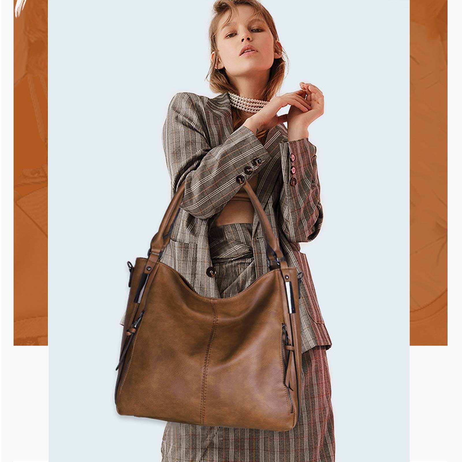 Сумка жіноча NICOLE & DORIS М'яка шкіра Велика сумка-шопер Ретро Декілька кишень, фото №2