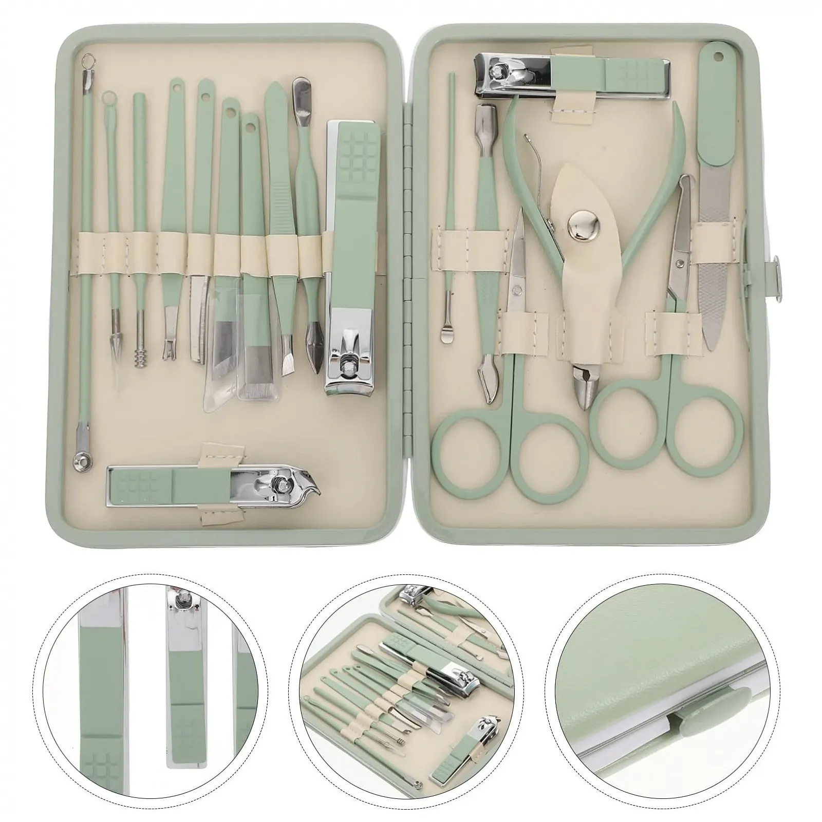 Набор для маникюра Healvian 18 предметов Зеленый, фото №7 Набор для маникюра Healvian 18 предметов Зеленый, фото №7