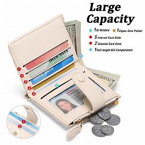 Кошелек GAEKEAO Маленький Женский Кожаный с RFID Блокировкой бежевый synthetic.ua - Фото 1