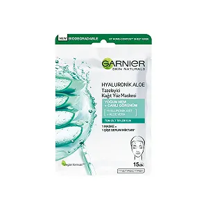 Тканевая маска Garnier Skin Naturals Hyaluronic Aloe с экстрактом алоэ вера, суперувлажняющая, для всех типов кожи, даже чувствительной, 28 г - Фото 1