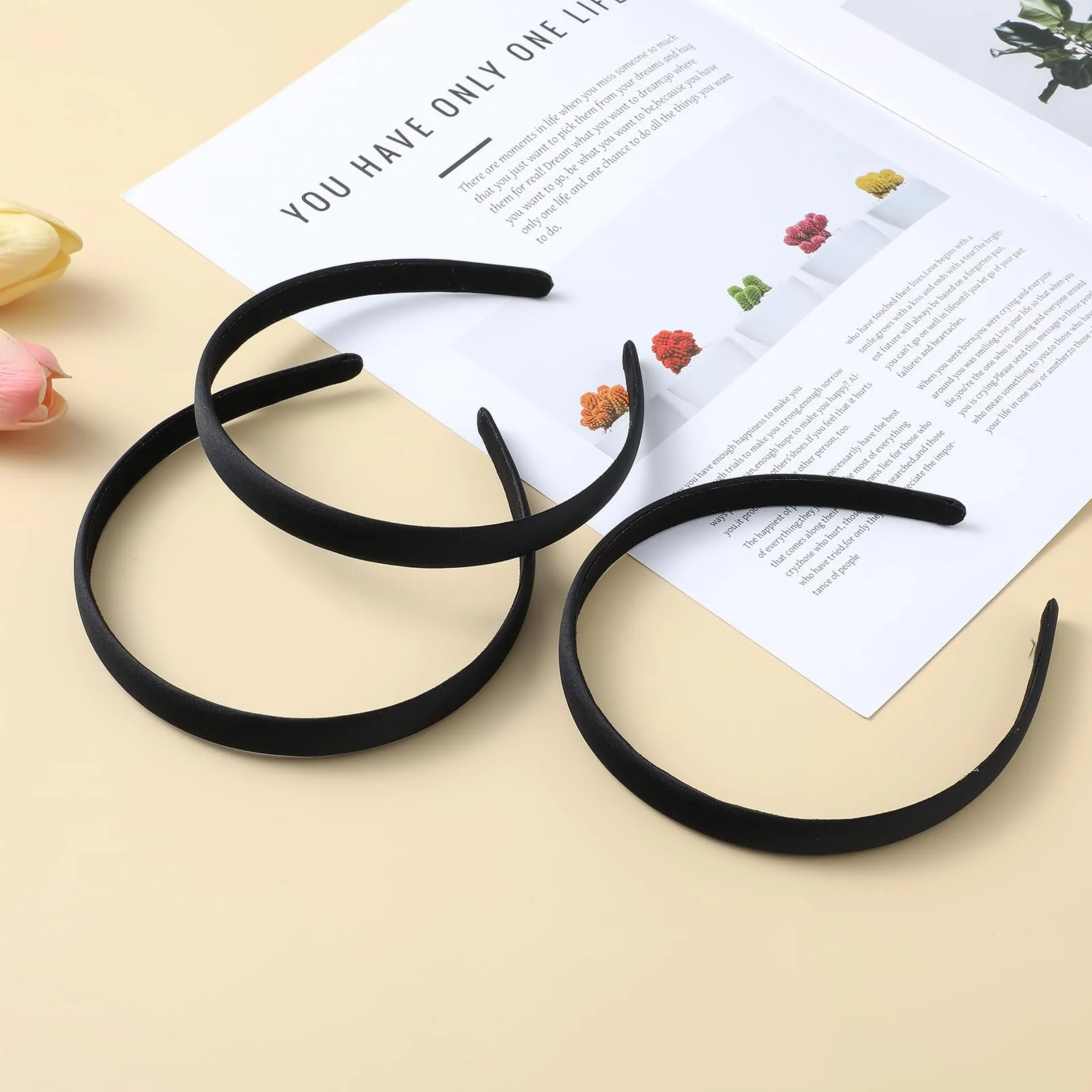 Обруч JIEYAO Набор из 3 черных атласных, фото №8 Обруч JIEYAO Набор из 3 черных атласных, фото №8