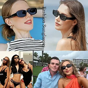 Сонцезахисні окуляри FSMILING Вінтажні Прямокутні Набір 10 штук Кольорові synthetic.ua - Фото 1