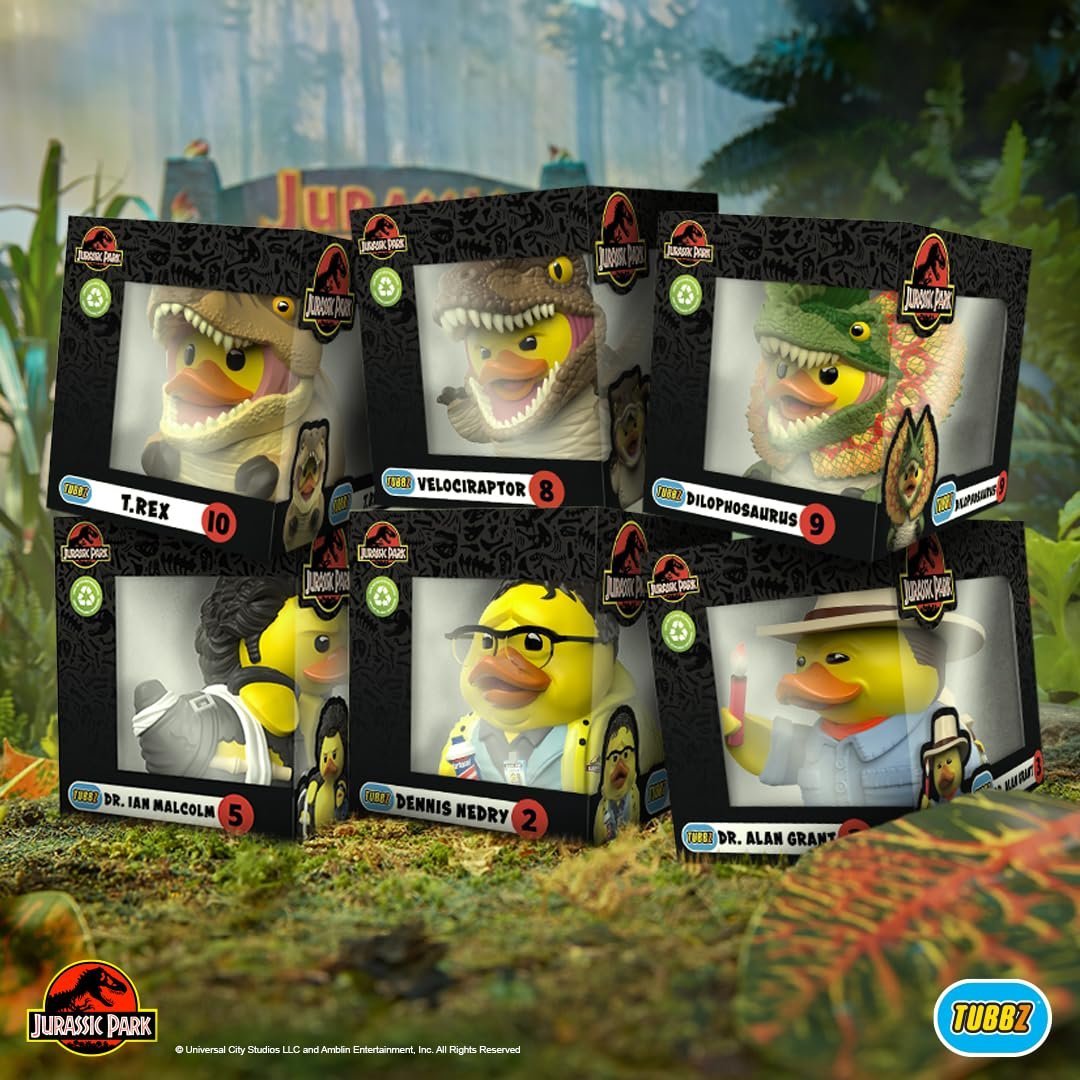 Фігурка гумової качки T-Rex Jurassic World Rebirth Collectible Vinyl TUBBZ Box Edition, фото №6