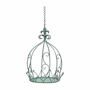 Корзина подвесная Корона Металлическая Винтажная с цепью Синяя - Фото 1