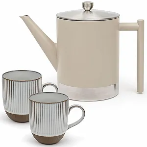 Чайник-заварник Bredemeijer Taupe з подвійними стінками з нержавіючої сталі, 1,2 літра - Фото 1