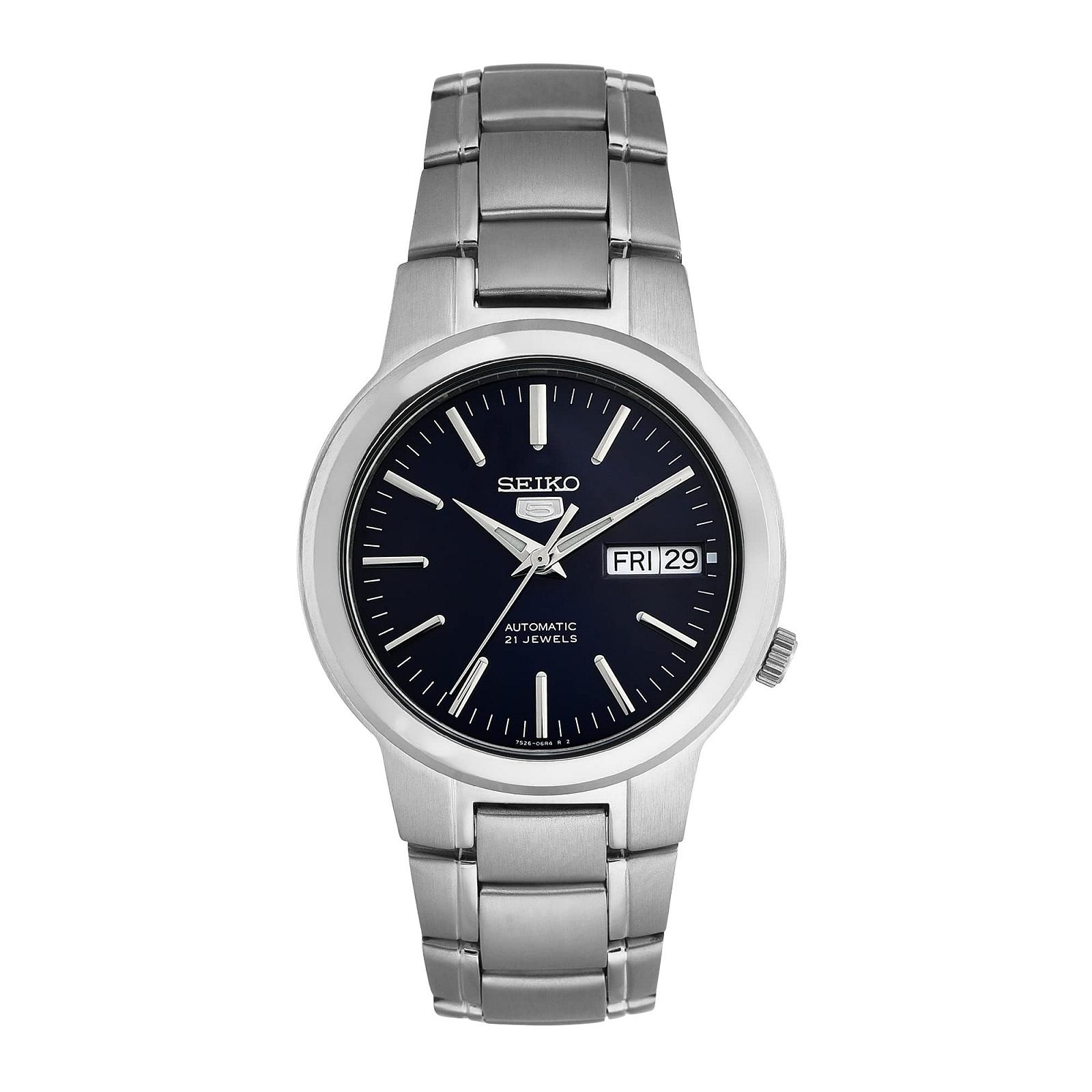 Годинник Seiko Automatic SNKA05K з синім циферблатом і браслетом з нержавіючої сталі, фото №1