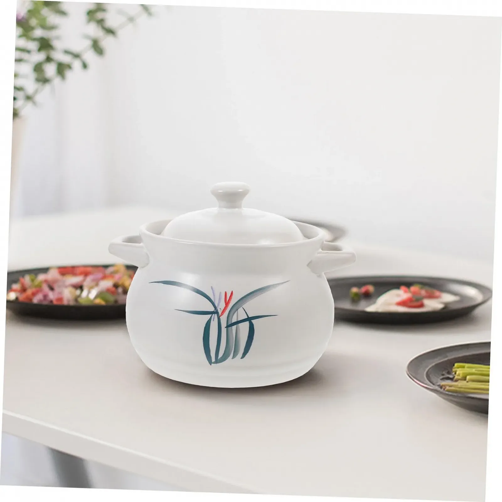 Кастрюля для супа Керамическая 2 л Термостойкая с нескользящей ручкой, фото №6