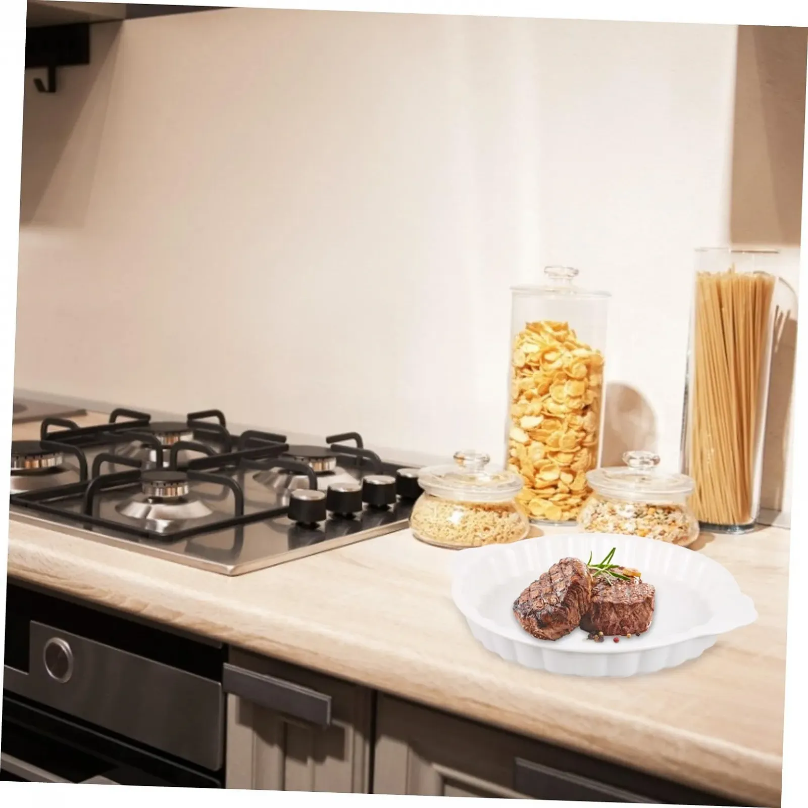 Форма для запікання SOLUSTRE Керамічна Кругла Термостійка З двома ручками Біла, фото №5