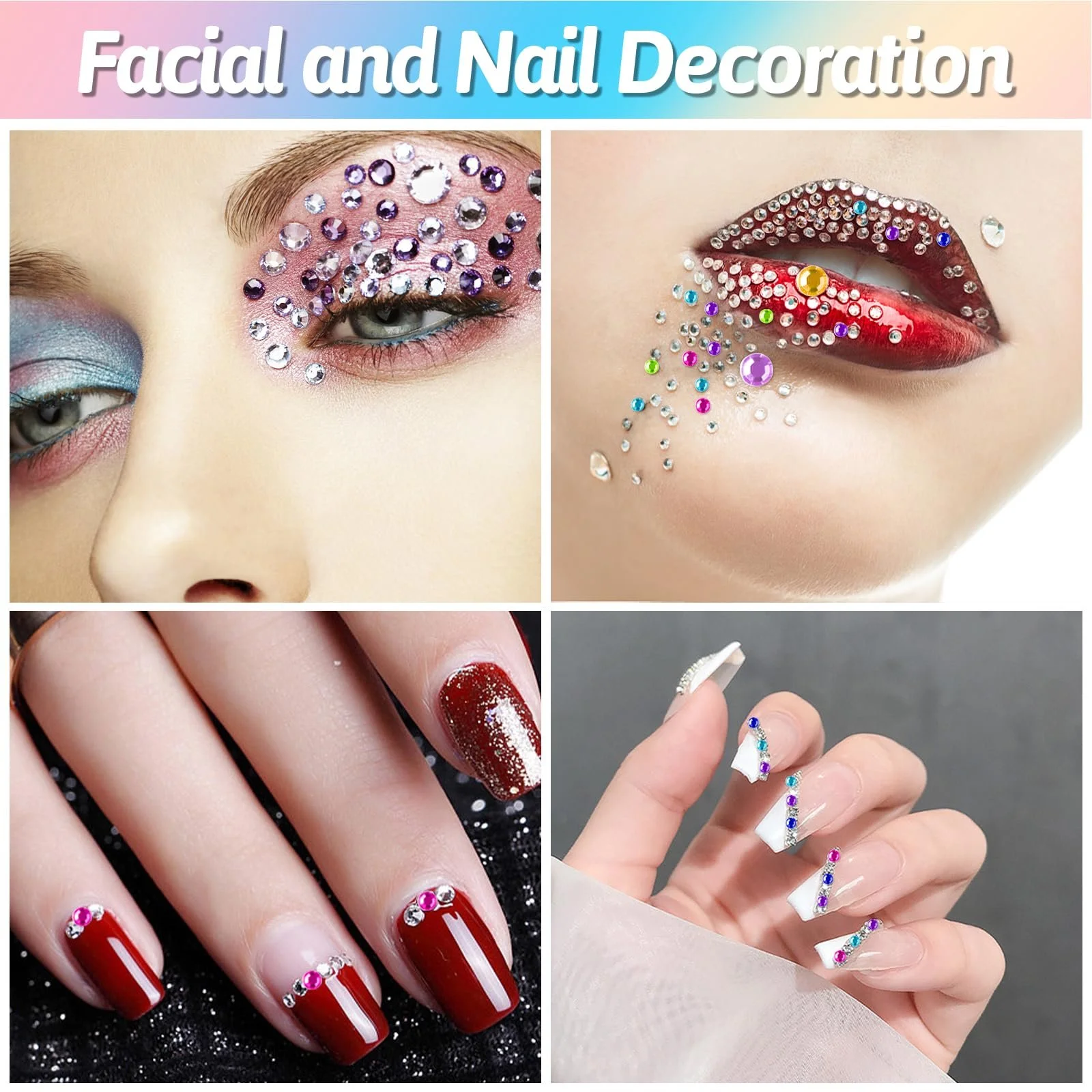 Набор блестящих камней 2310 шт., самоклеящиеся, разноцветные акриловые стразы, 14 листов с 1 пинцетом, для макияжа лица, украшений для ногтей и праздничных аксессуаров, фото №6 Набор блестящих камней 2310 шт., самоклеящиеся, разноцветные акриловые стразы, 14 листов с 1 пинцетом, для макияжа лица, украшений для ногтей и праздничных аксессуаров, фото №6
